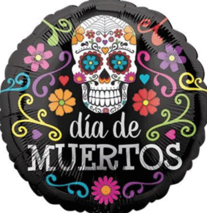 18 inch Colorful Dia De Muertos Balloon (Spanish)