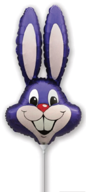16 inch Airfill Only Violet Bunny Rabbit Head Foil Balloon