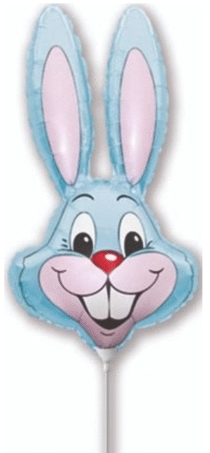 16 inch inchAirfill Only Pastel Blue Bunny Rabbit Head Foil Balloon