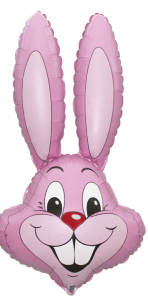 35 inch Bunny Rabbit Head Pink Foil Balloon
