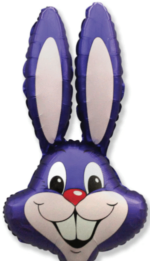35 inch Bunny Rabbit Head Violet Foil Balloon