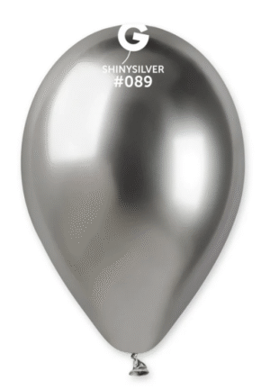 19 inch Gemar Latex Balloons Shiny Silver (25 Per Bag)